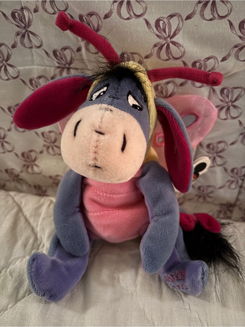 Disney Eeyore Plush in Purple, Pink and Cream